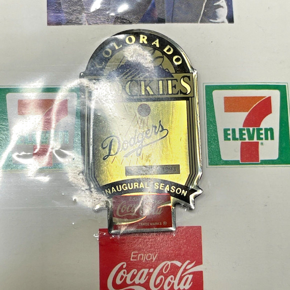 Colorado Rockies Inaugural Season Pin #12 Dodgers CocaCola 1993 MLB Lapel NEW - Picture 3 of 3